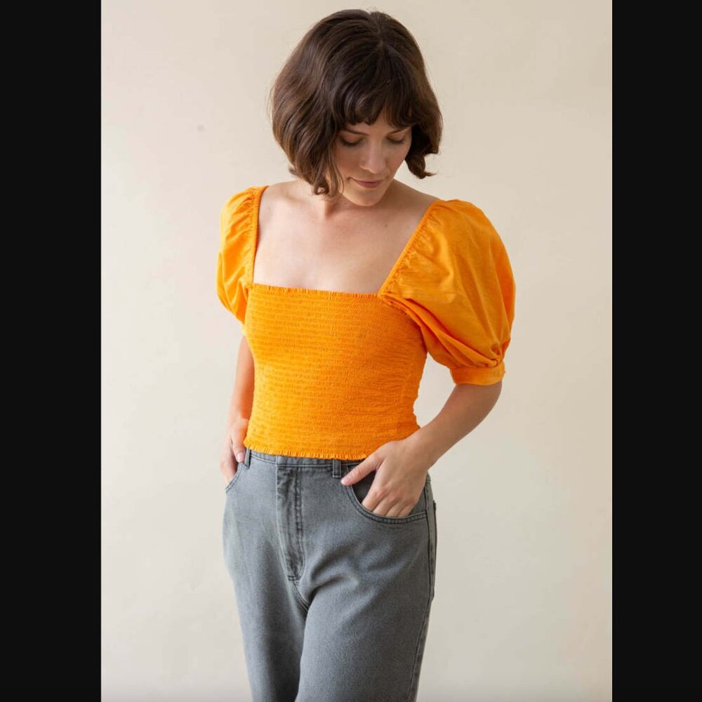 XiRENA Tangerine Textured Issa Top Medium